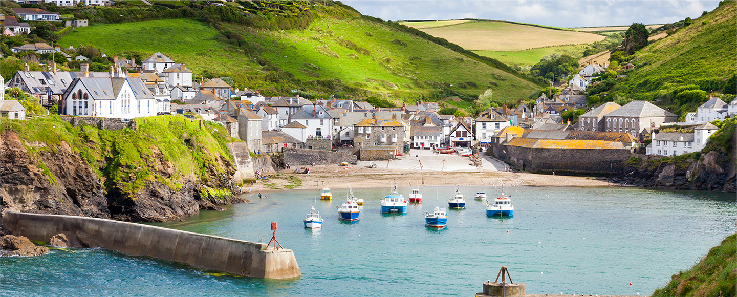Port Isaac, a picturesque fishing village located on the Atlantic coast of north Cornwall, England