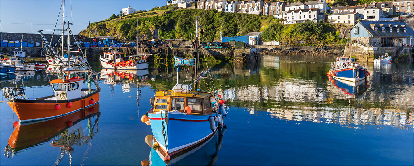 Mevagissey Harbour in Cornwall, England