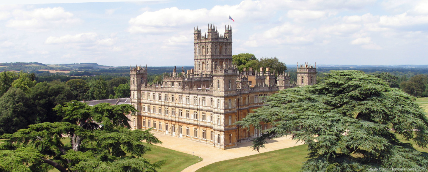 Highclere Castle - location for Downton Abbey (TM).   Photo credit:  Highclere Castle LLP
