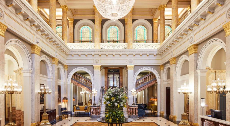 The Lobby of The Clermont hotel in Victoria, London