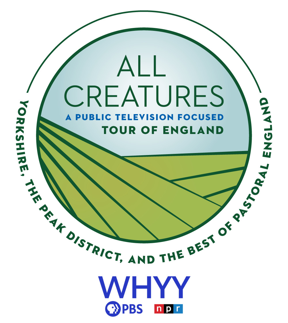 Logos for All Creatures tour and WHYY PBS and NPR