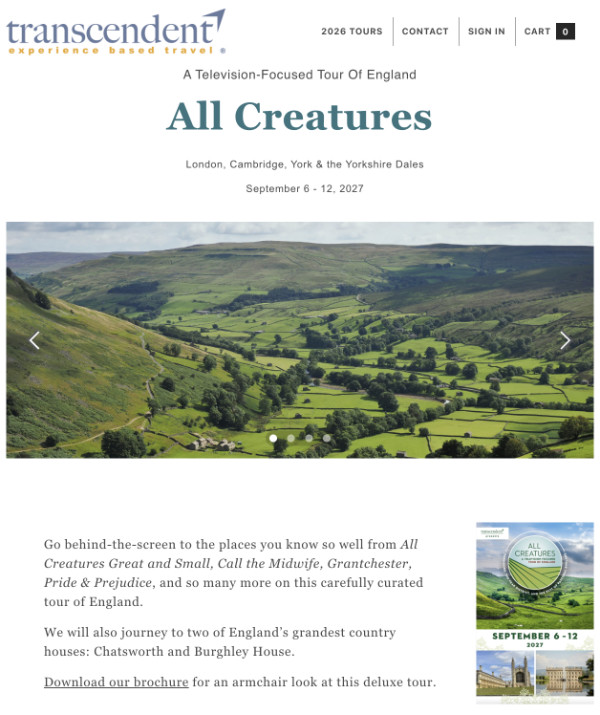 All Creatures - A Television Focused Tour of England (2027): Landing Page