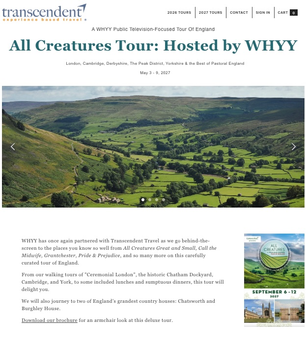 All Creatures Tour: Hosted by WHYY (May 3, 2027) - Booking Page: Landing Page