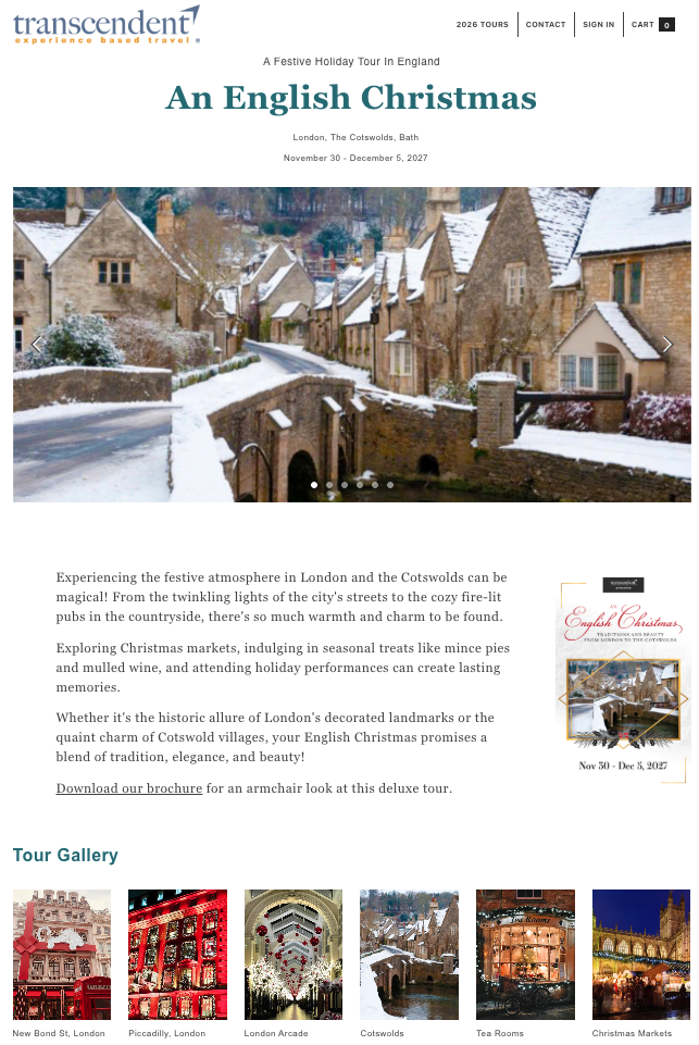 An English Christmas - Traditions & Beauty from London to the Cotswolds (2027): Landing Page
