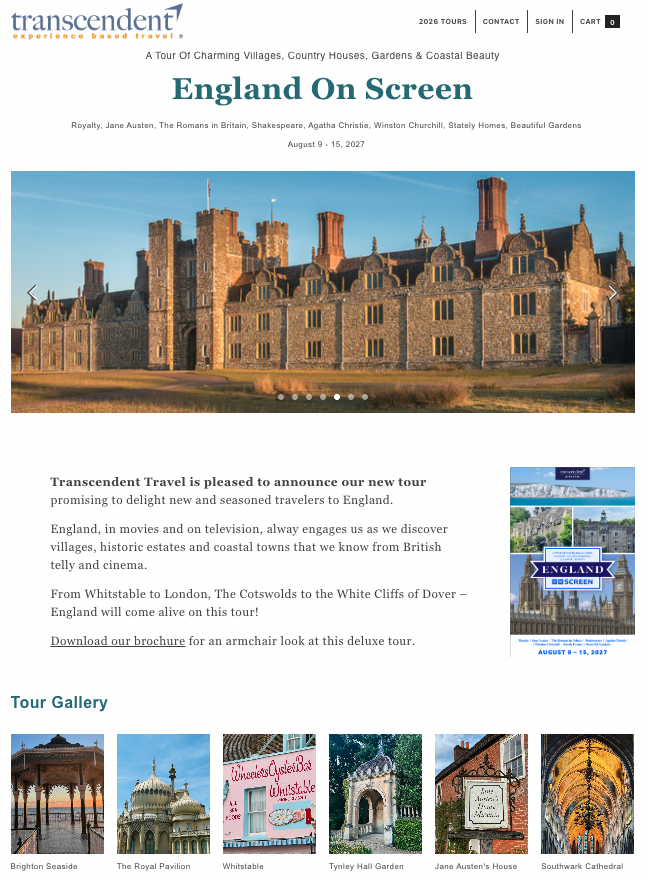 England On Screen (2027): Landing Page