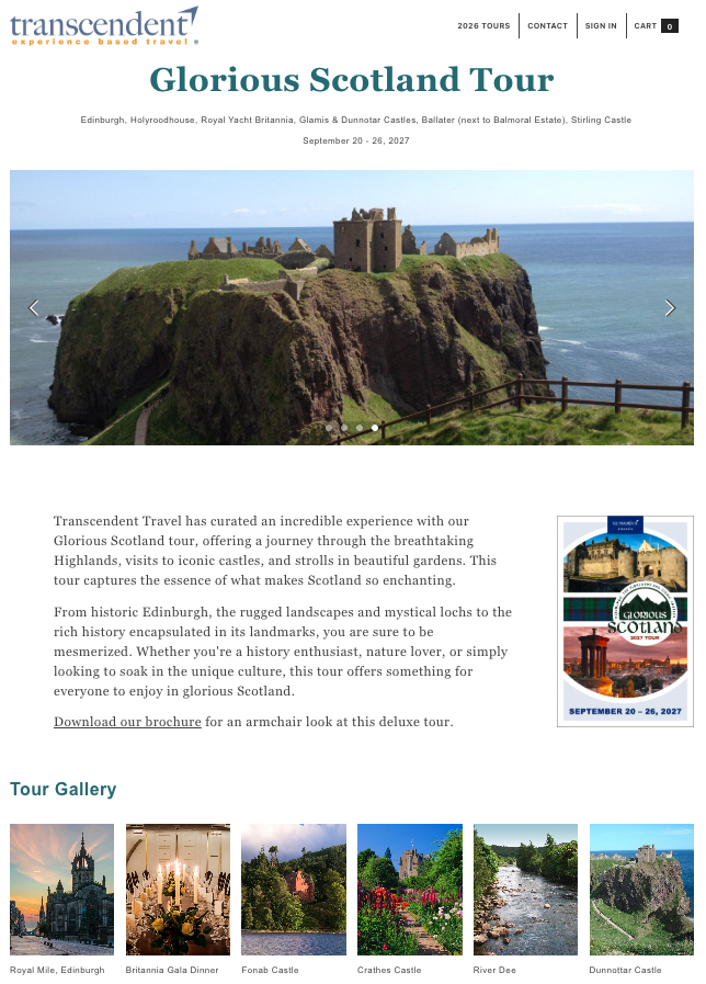 Glorious Scotland - Edinburgh, The Highlands & Iconic Castles (2027): Landing Page