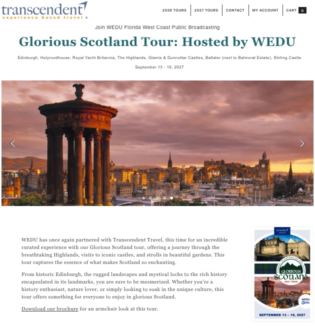 Glorious Scotland with WEDU Florida West Coast Public Broadcasting (2027): Landing Page