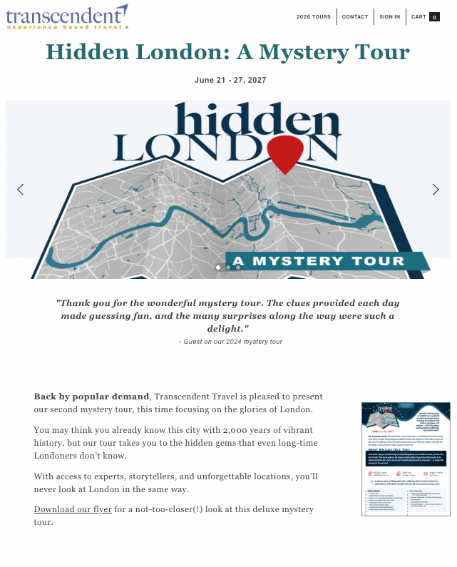 Hidden London: A Mystery Tour (2027): Landing Page
