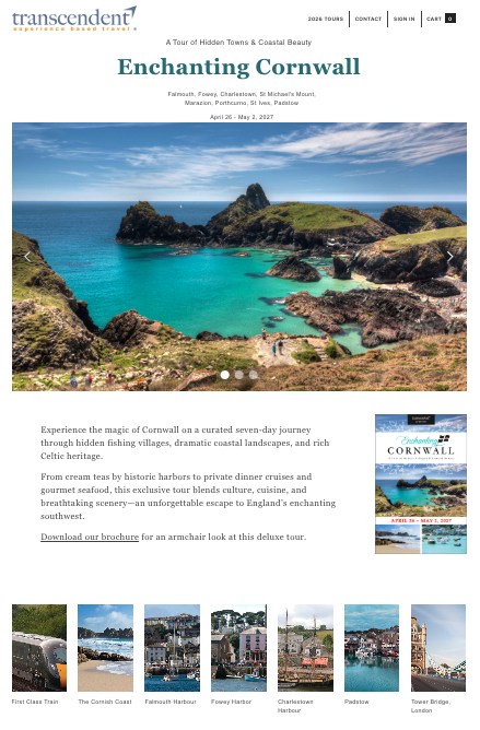 Enchanting Cornwall - A Tour of Hidden Villages & Coastal Beauty (2027): Landing Page